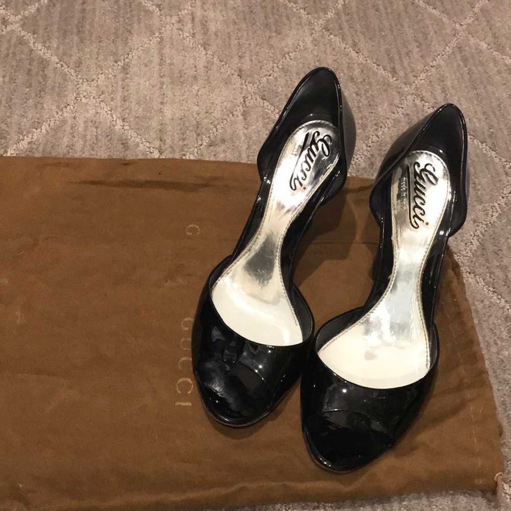 Gucci patent wedges